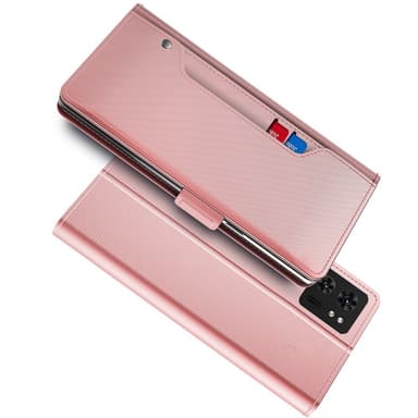 SKALO Motorola Edge 40 5G Korthållare Spegel Plånbok - Roséguld