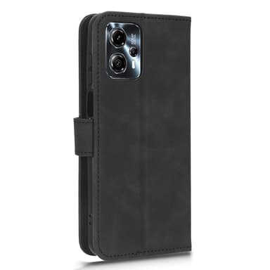 SKALO Motorola Moto G23 4G Matt PU-Läder Plånboksfodral - Svart