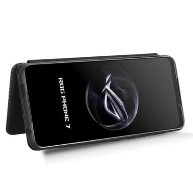 SKALO Asus ROG Phone 7 5G Carbon Fiber Plånboksfodral - Svart