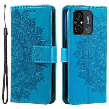 SKALO Xiaomi Redmi 12C 4G Mandala Plånboksfodral - Blå