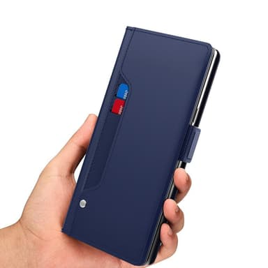SKALO Motorola Edge 40 Pro 5G Korthållare Spegel Plånbok - Blå