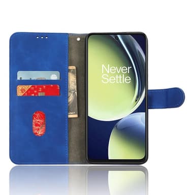 SKALO OnePlus Nord CE 3 Lite 5G Matt PU-Läder Plånboksfodral - Blå
