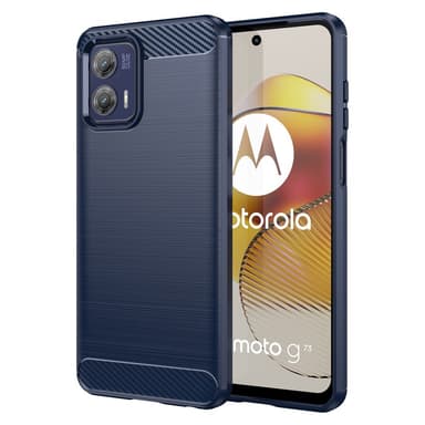 SKALO Motorola Moto G73 5G Armor Carbon Stöttåligt TPU-skal - Blå