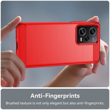 SKALO Xiaomi Redmi Note 12 Pro 5G Armor Carbon Stöttåligt TPU-skal - Röd