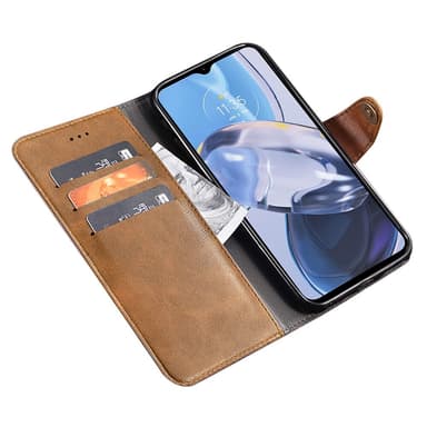 SKALO Motorola Moto G53 5G IDEWEI Plånboksfodral i PU-Läder - Brun