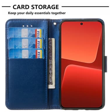 SKALO Xiaomi 13 5G Plånboksfodral i PU-Läder - Blå