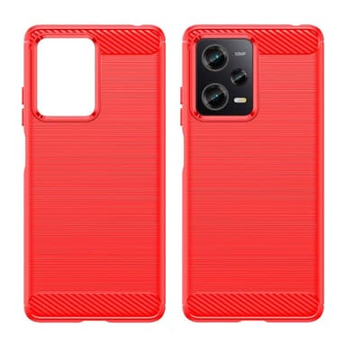 SKALO Xiaomi Redmi Note 12 Pro 5G Armor Carbon Stöttåligt TPU-skal - Röd