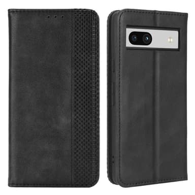 SKALO Google Pixel 7a Embossed Premium Plånboksfodral - Svart