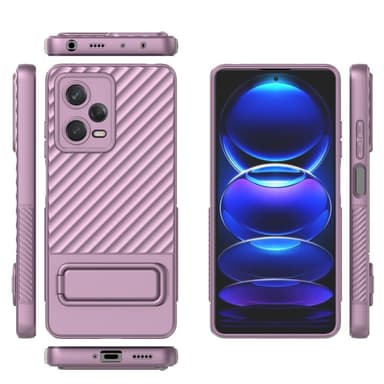 SKALO Xiaomi Redmi Note 12 Pro 5G Twill 2.0 TPU skal med ställ - Lila