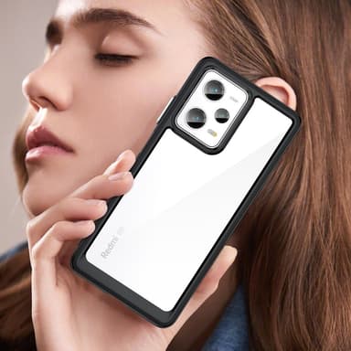 SKALO Xiaomi Redmi Note 12 Pro 5G Transparent TPU Bumper Skal - Svart