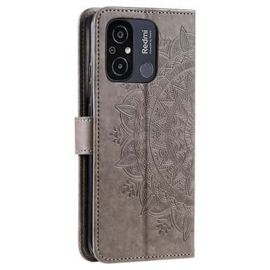 SKALO Xiaomi Redmi 12C 4G Mandala Plånboksfodral - Grå