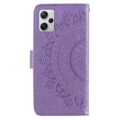 SKALO Xiaomi Redmi Note 12 Pro 5G Mandala Plånboksfodral - Lila