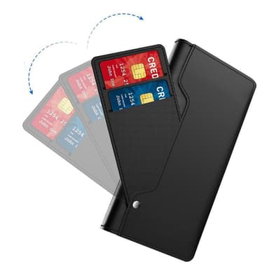 SKALO Motorola Edge 40 5G Korthållare Spegel Plånbok - Svart