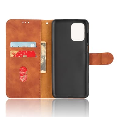 SKALO Motorola Moto G23 4G Matt PU-Läder Plånboksfodral - Brun