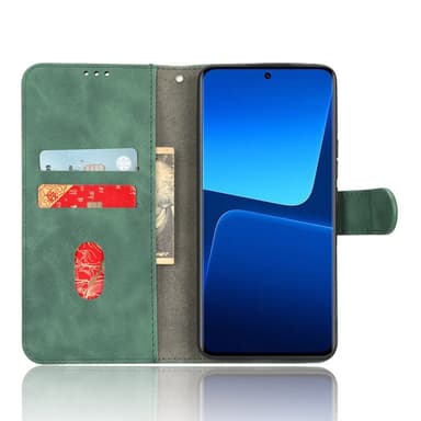 SKALO Xiaomi 13 Pro 5G Matt PU-Läder Plånboksfodral - Grön