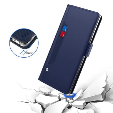 SKALO Motorola Edge 40 5G Korthållare Spegel Plånbok - Blå