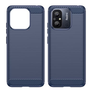 SKALO Xiaomi Redmi 12C 4G Armor Carbon Stöttåligt TPU-skal - Blå