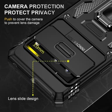 SKALO Google Pixel 7a Armor Hybrid Metallring Kameraslider - Svart