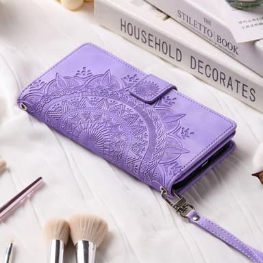 SKALO Xiaomi Redmi Note 12 4G Big Wallet Mandala Plånboksfodral - Lila