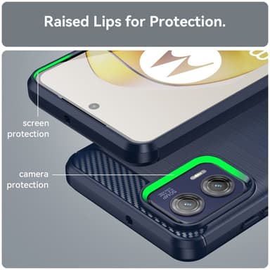 SKALO Motorola Moto G73 5G Armor Carbon Stöttåligt TPU-skal - Blå