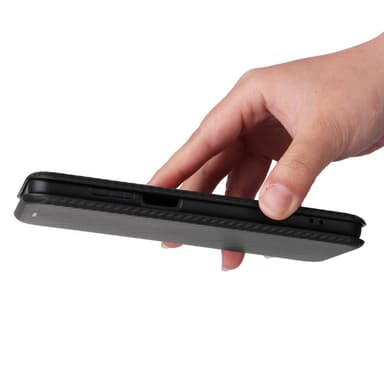 SKALO Motorola Moto G73 5G Carbon Fiber Plånboksfodral - Svart