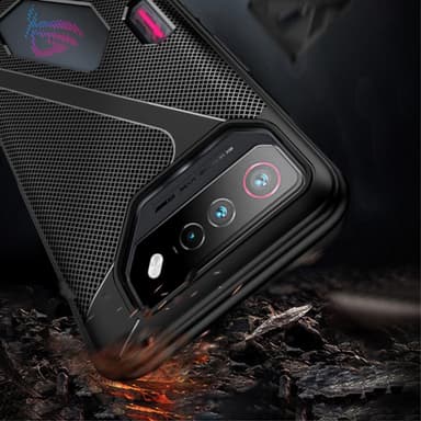 SKALO Asus ROG Phone 7 5G Carbon Fiber TPU-skal - Blå