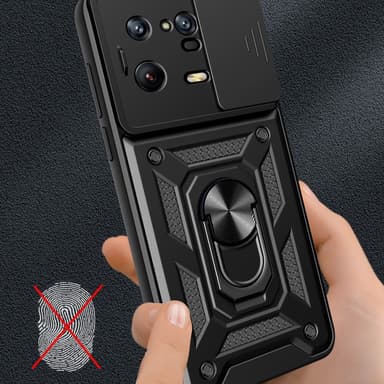 SKALO Xiaomi 13 Pro 5G Armor Hybrid Metallring Kameraslider - Röd