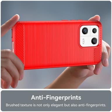 SKALO Xiaomi 13 5G Armor Carbon Stöttåligt TPU-skal - Röd