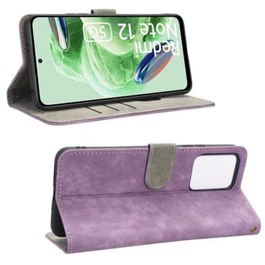 SKALO Xiaomi Redmi Note 12 5G Plånboksfodral i PU-Läder - Lila