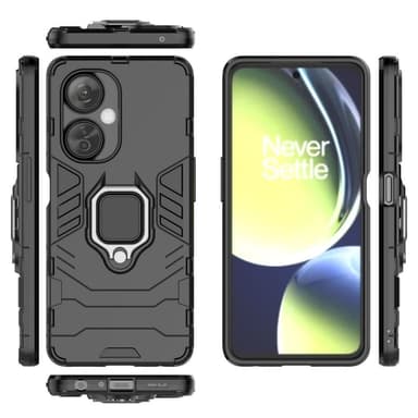 SKALO OnePlus Nord CE 3 Lite 5G Armor Hybrid Metallring skal - Svart