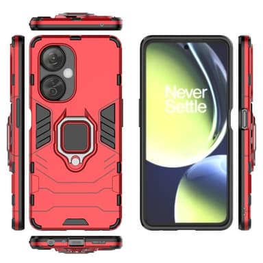 SKALO OnePlus Nord CE 3 Lite 5G Armor Hybrid Metallring skal - Röd