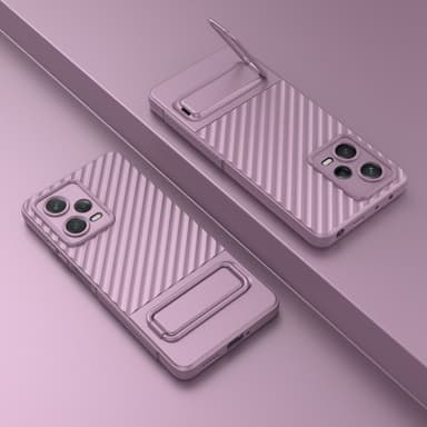 SKALO Xiaomi Redmi Note 12 Pro 5G Twill 2.0 TPU skal med ställ - Lila