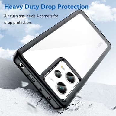 SKALO Xiaomi Redmi Note 12 Pro 5G Transparent TPU Bumper Skal - Svart
