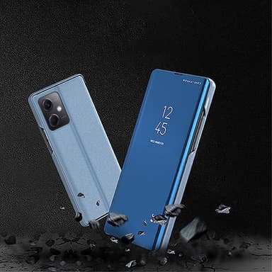 SKALO Xiaomi Redmi Note 12 Pro 5G Clear View Spegel fodral - Blå