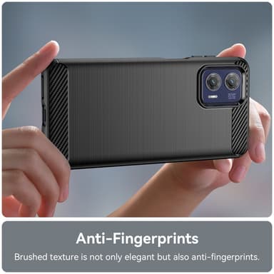 SKALO Motorola Moto G73 5G Armor Carbon Stöttåligt TPU-skal - Svart