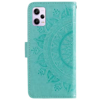 SKALO Xiaomi Redmi Note 12 Pro 5G Mandala Plånboksfodral - Turkos