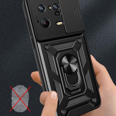 SKALO Xiaomi 13 Pro 5G Armor Hybrid Metallring Kameraslider - Svart