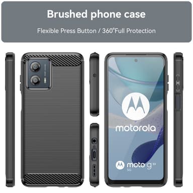 SKALO Motorola Moto G53 5G Armor Carbon Stöttåligt TPU-skal - Svart