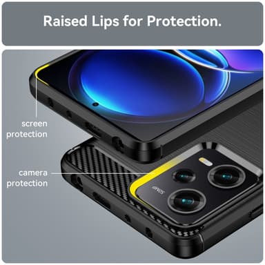 SKALO Xiaomi Redmi Note 12 Pro 5G Armor Carbon Stöttåligt TPU-skal - Svart