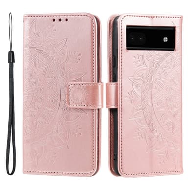 SKALO Google Pixel 7a Mandala Plånboksfodral - Roséguld