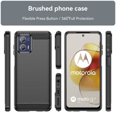 SKALO Motorola Moto G73 5G Armor Carbon Stöttåligt TPU-skal - Svart