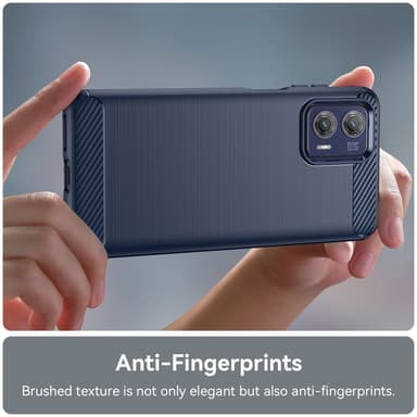 SKALO Motorola Moto G73 5G Armor Carbon Stöttåligt TPU-skal - Blå