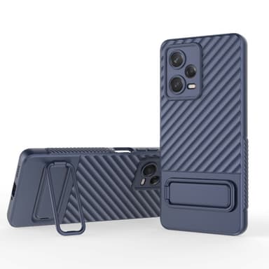 SKALO Xiaomi Redmi Note 12 Pro 5G Twill 2.0 TPU skal med ställ - Mörkblå