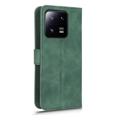 SKALO Xiaomi 13 Pro 5G Matt PU-Läder Plånboksfodral - Grön