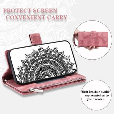 SKALO Xiaomi Redmi Note 12 4G Big Wallet Mandala Plånboksfodral - Roséguld