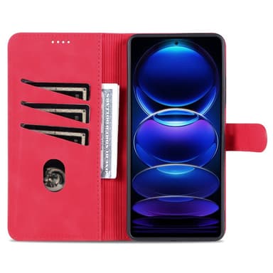 SKALO Xiaomi Redmi Note 12 Pro 5G AZNS Plånboksfodral - Röd