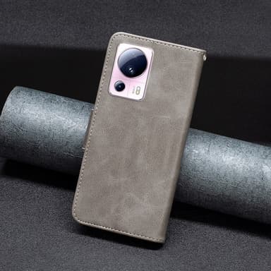 SKALO Xiaomi 13 Lite Plånboksfodral i PU-Läder - Grå