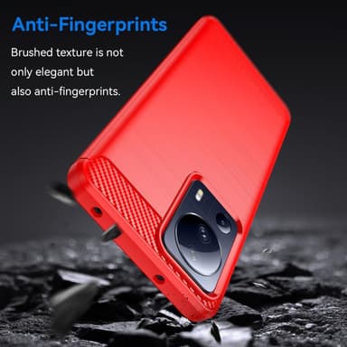 SKALO Xiaomi 13 Lite Armor Carbon Stöttåligt TPU-skal - Röd