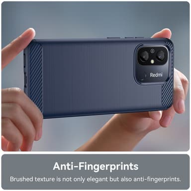 SKALO Xiaomi Redmi 12C 4G Armor Carbon Stöttåligt TPU-skal - Blå