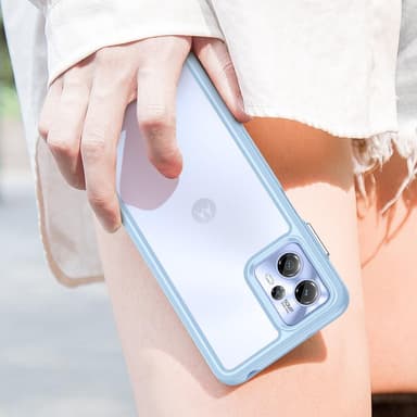 SKALO Motorola Moto G23 4G Transparent TPU Bumper Skal - Blå